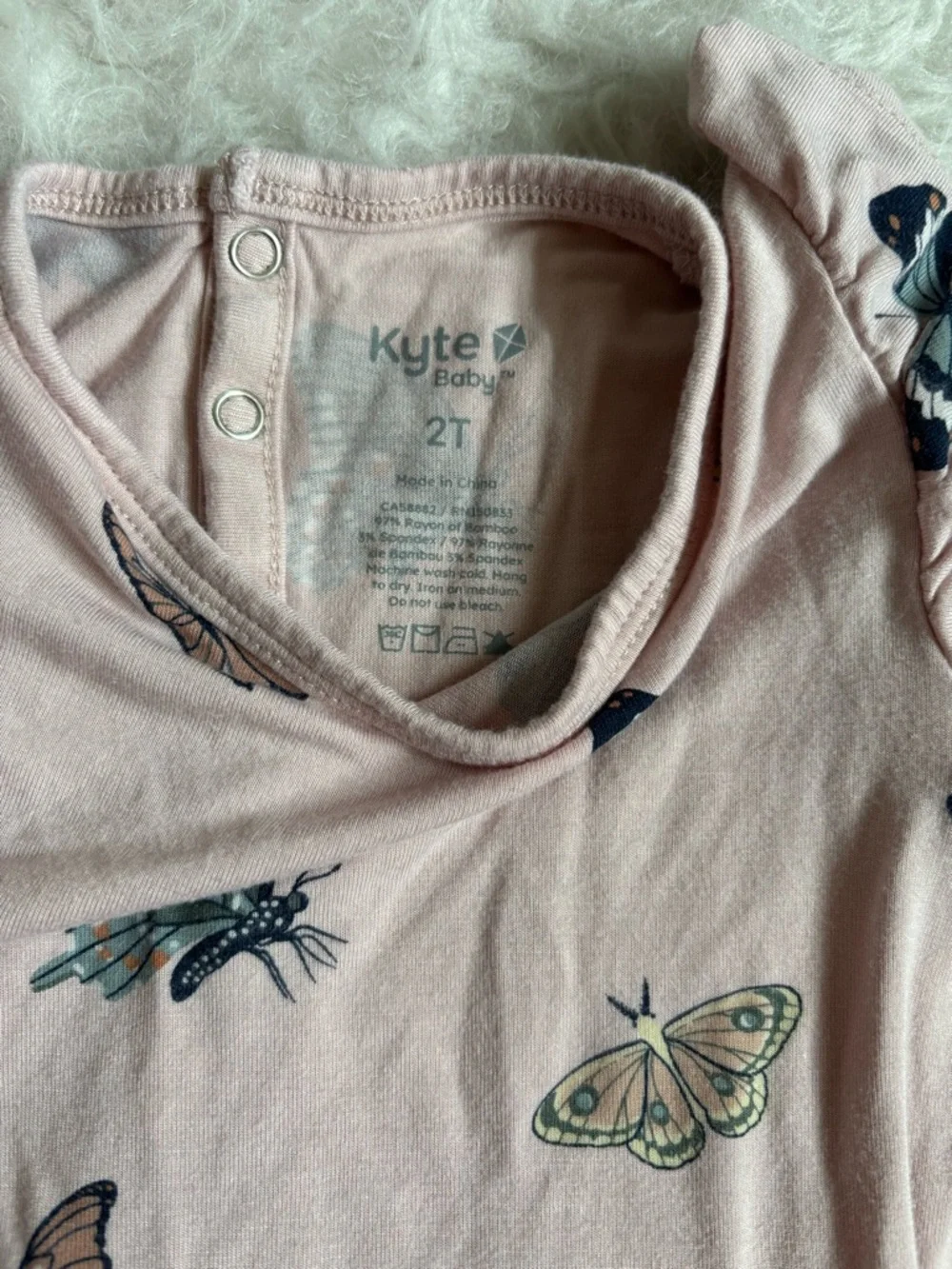 Kyte BABY Pastel Pink Cottagecore Butterfly Twirl Bodysuit